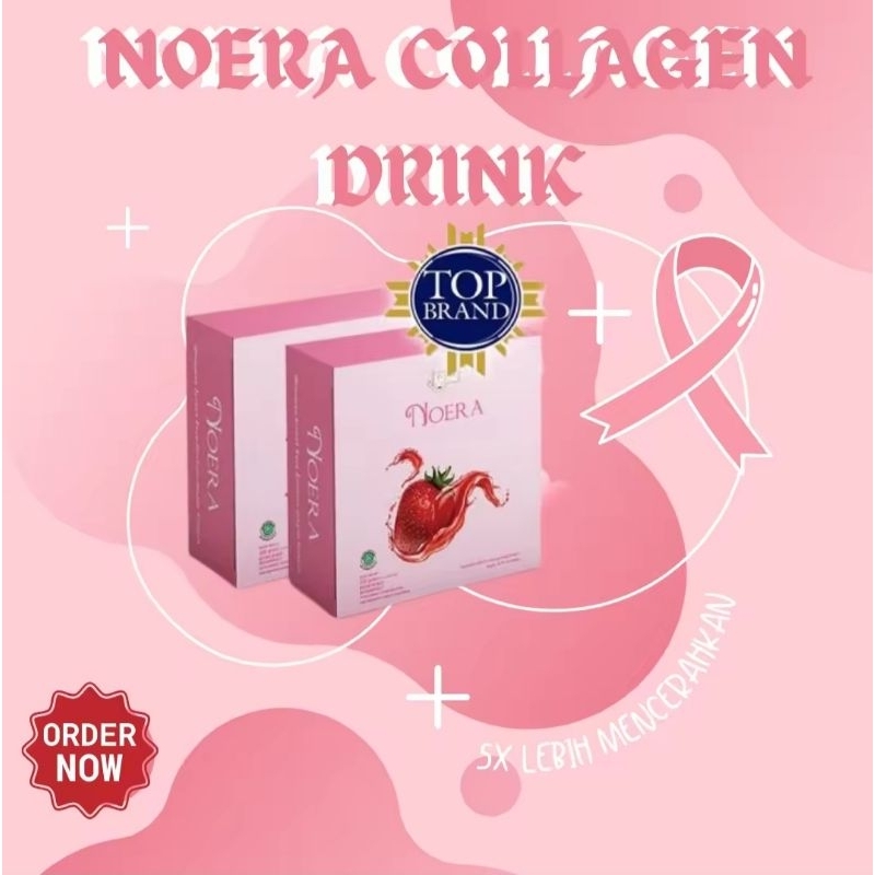 READY Promo Noera Collagen Drink Suplemen Pemutih Kulit Original Noera Drink Collagen Rasa Strawberr