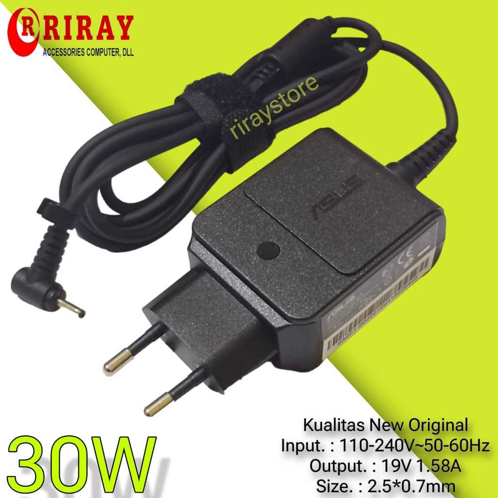 Charger Casan Laptop Notebook ASUS Eee PC 1001 1005 1015 1101 1104 19V 1.58A Original Colokan Kecil