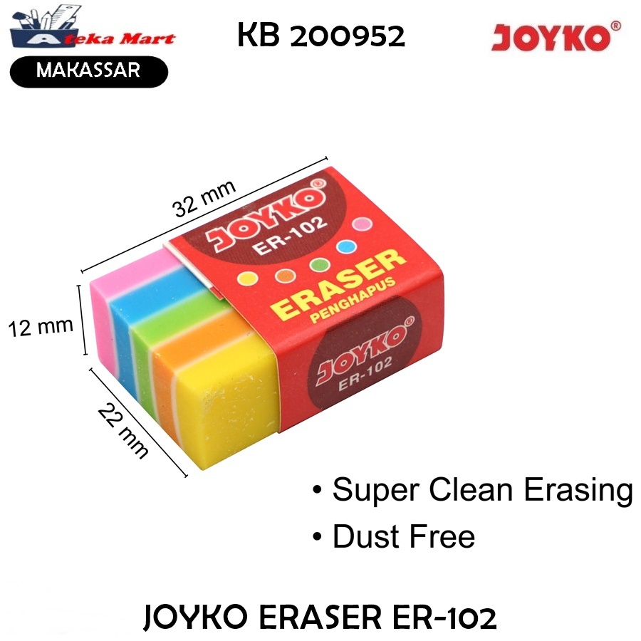 

[PCS] JOYKO ERASER ER-102 PENGHAPUS PENSIL RAINBOW