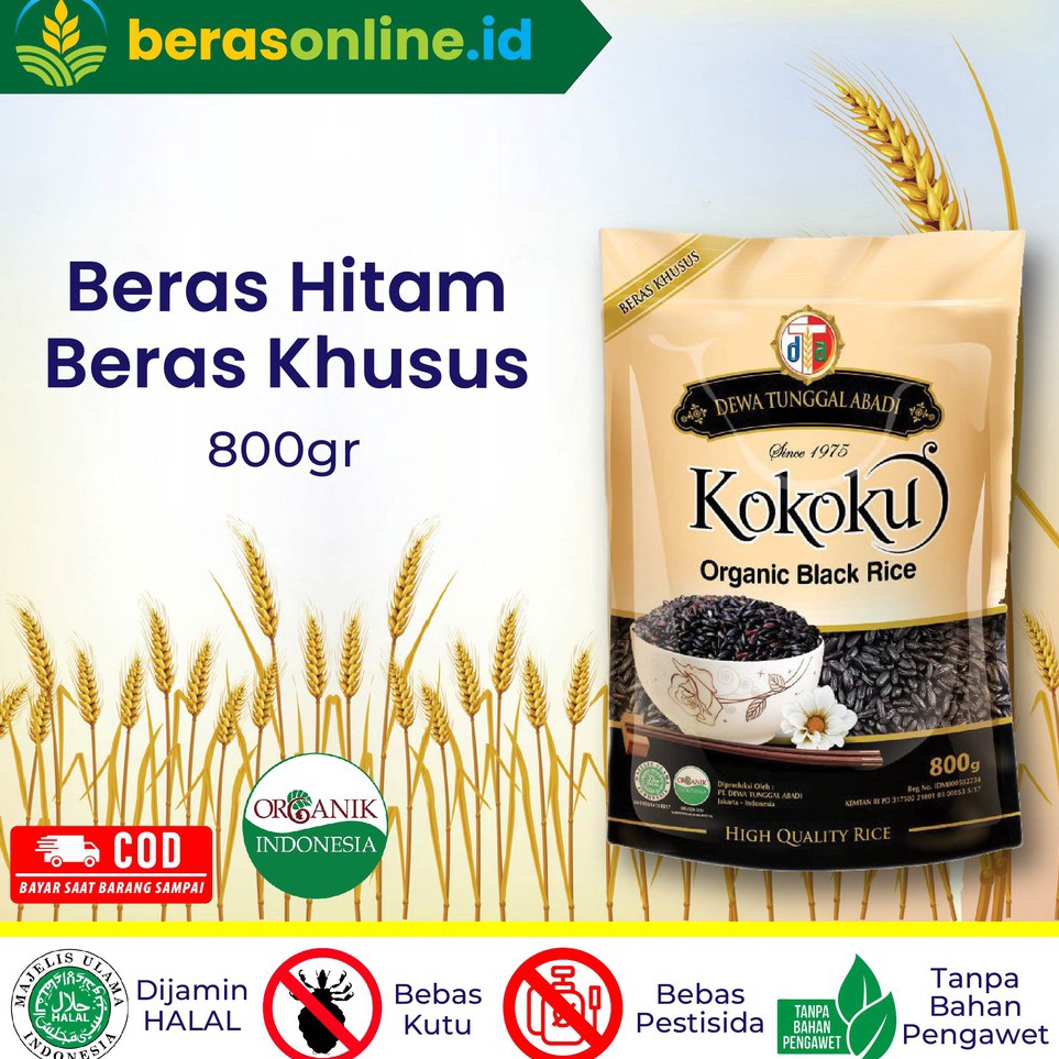 

Promo Beras Online - Beras Diabetes Beras Hitam Organik Kokoku 800gr Laris