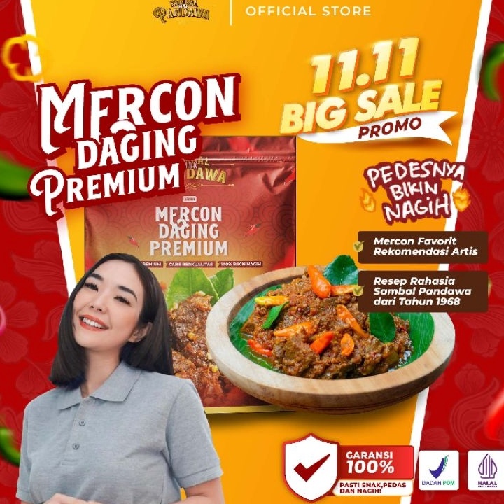 

➡✡✼ Sambal Mak Pandawa - Mercon Daging Premium Satuan 100gr Bestseller