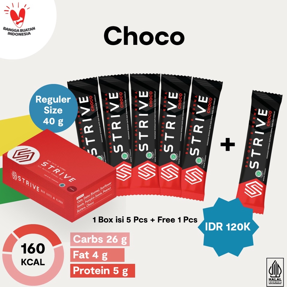 

Best Terlaris STRIVE Energy Bar Choco (Fullbar) - 40 gr x 6 pcs Seller