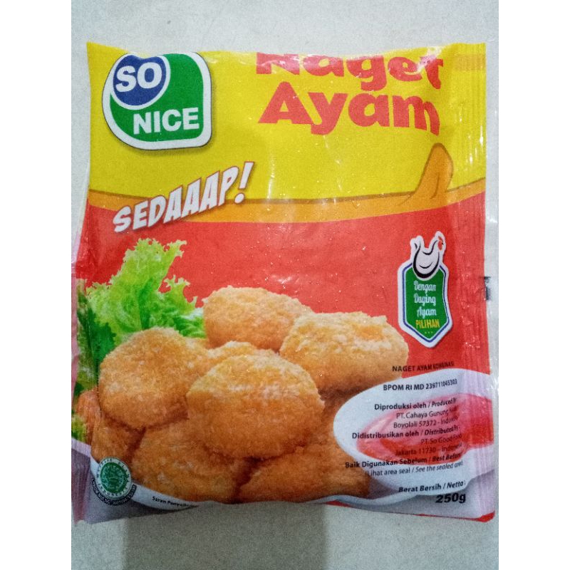[Frozen Food] Naget Ayam Sedaaap SO NICE 250 gr