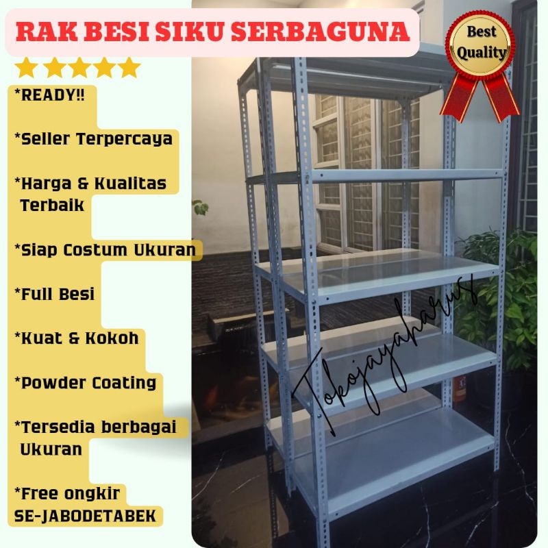 Rak besi siku 5 susun 100x40x200 cm