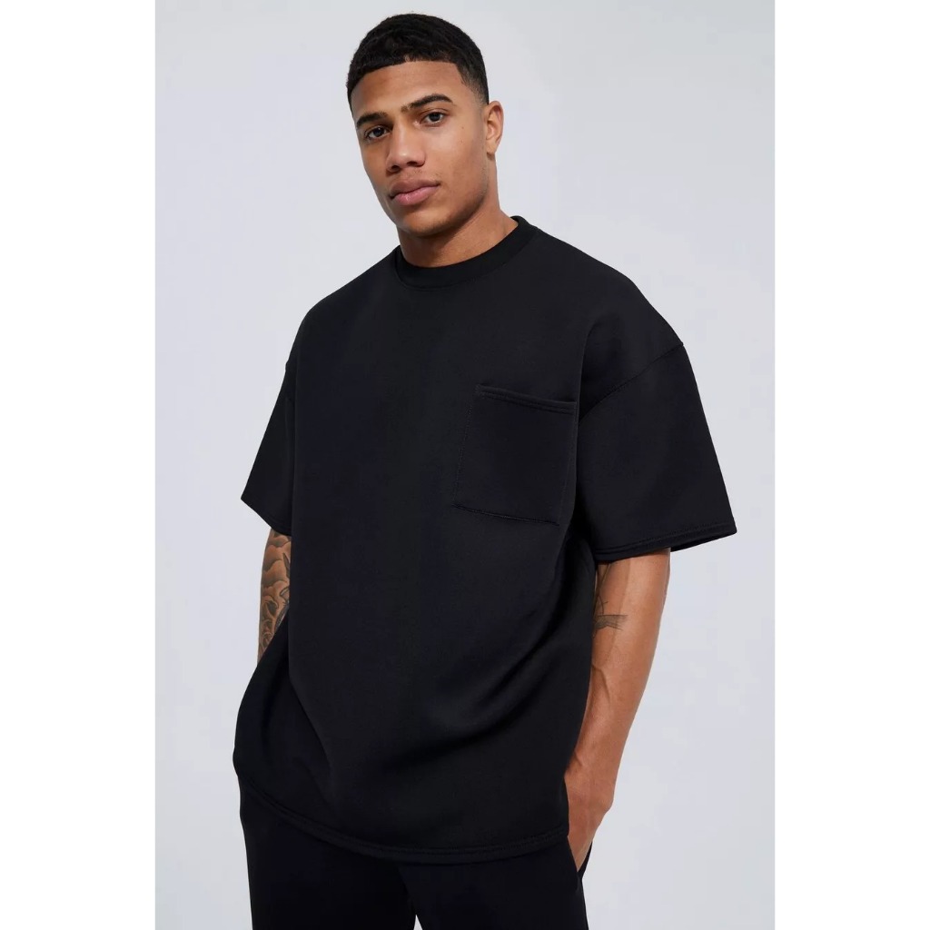 GOODAPP - KAOS POLOS OVERSIZE KANTONG POCKET HITAM UNISEX