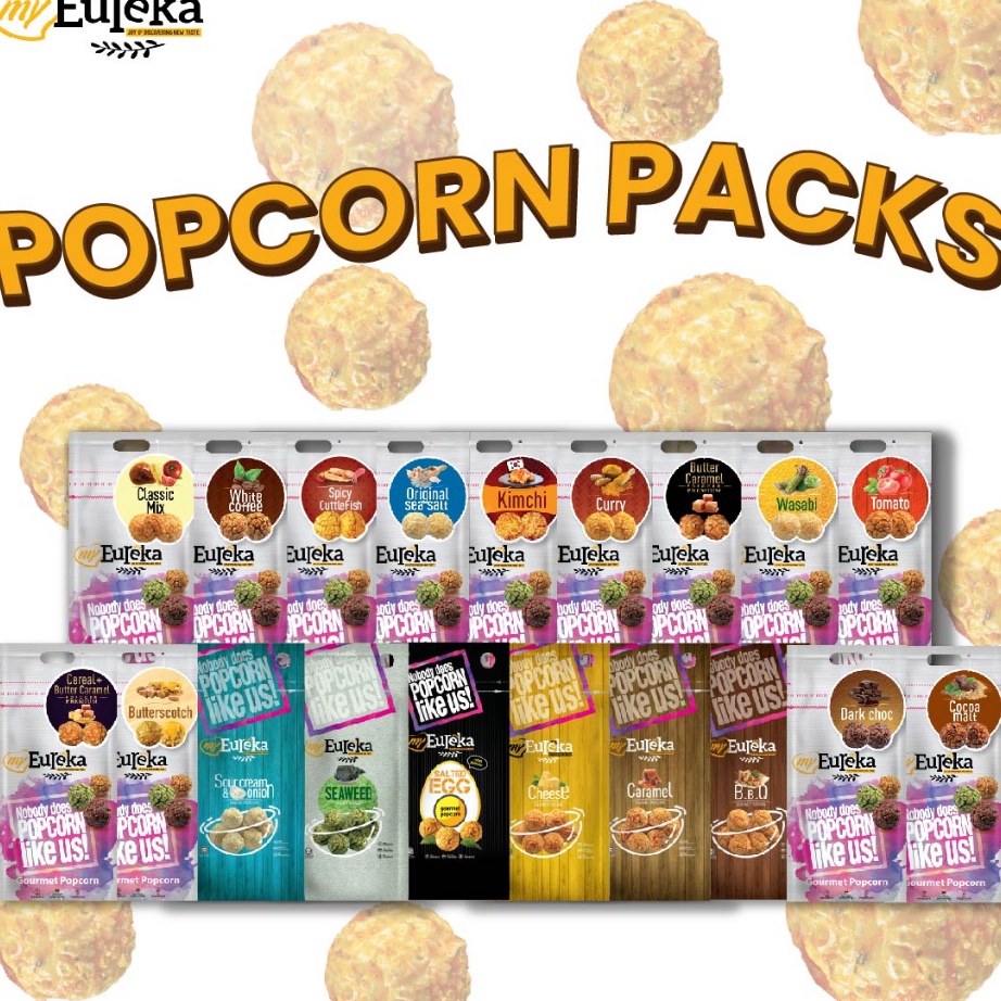 

Terkini Eureka Popcorn ALL PACKS 140g/200g | Snack Cemilan Impor Harga Termurah
