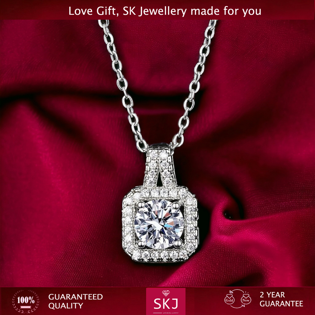 SK Jewellery - Garansi 2 Tahun  -  Kalung  Wanita Perhiasan  Anti Karat  1 Carat Lapis Emas 18K impo
