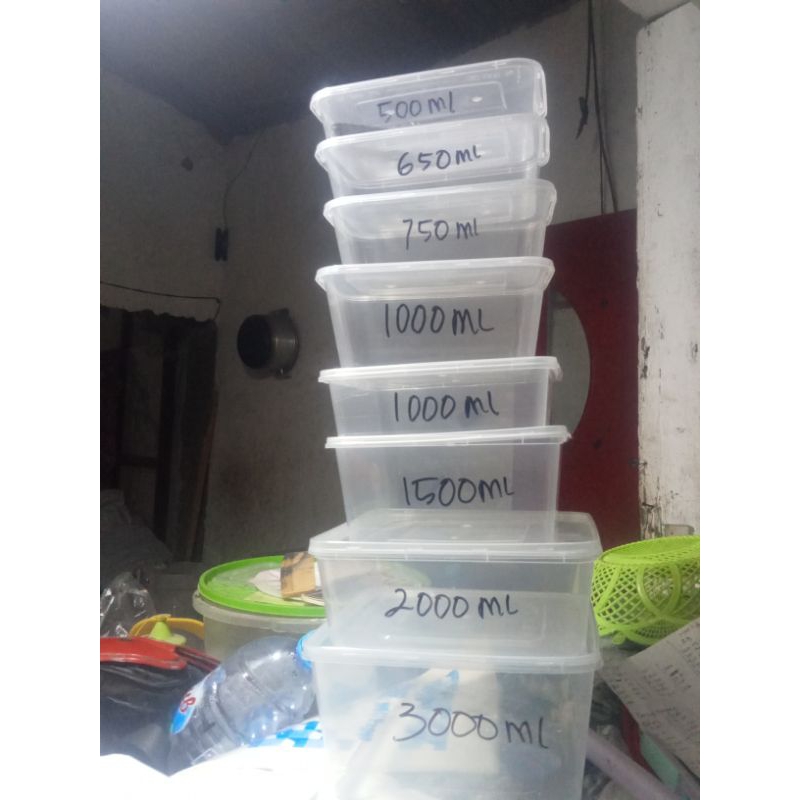 kotak nasi plastik/ thinwall uk150ml sampai 3000ml