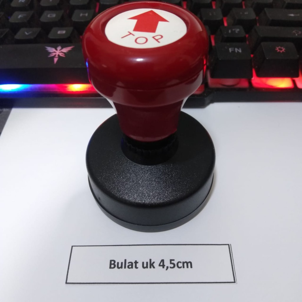

STEMPEL CUSTOM (4,5 CM),Perusahaan, logo, nama tandatangan, lunas stample flash stemple praktis, stampel onlineshop