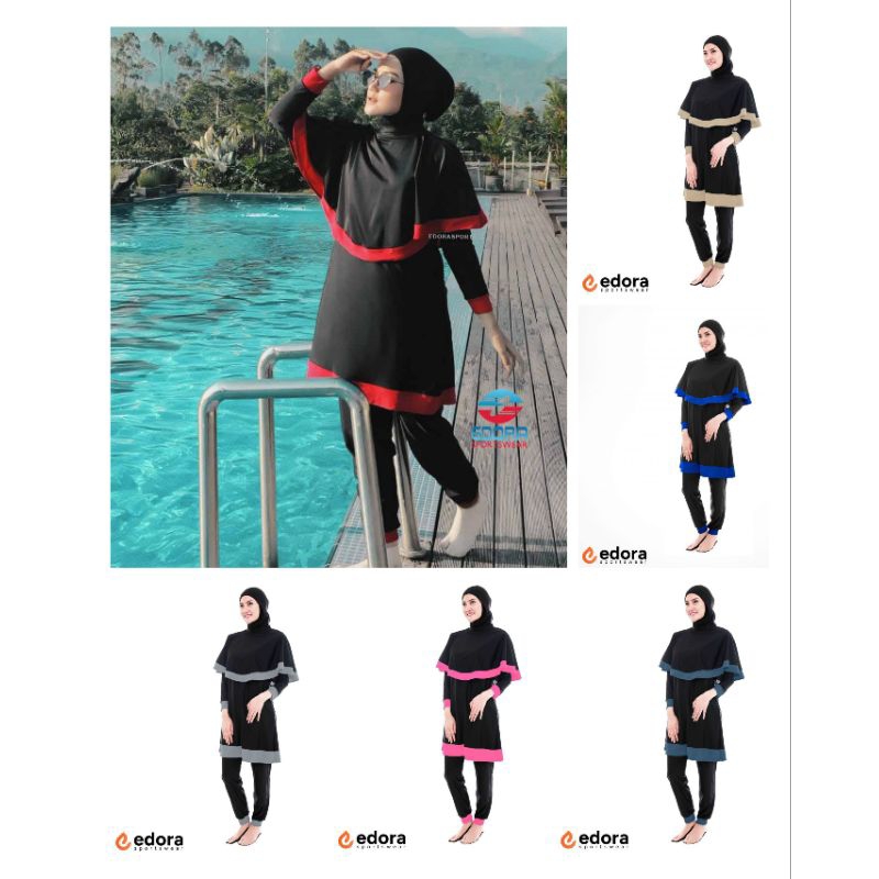 Baju renang muslimah syari menutup dada EDORA SPORT EMP