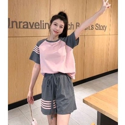 setelan kaos wanita import