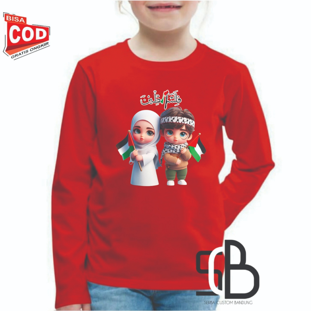 Kaos Anak Save Palestina Lengan Panjang