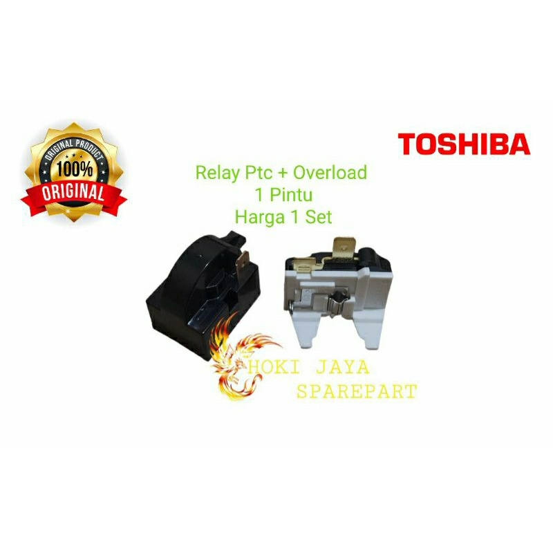 1 Set Relay Ptc Overload Kulkas 1 Pintu Toshiba
