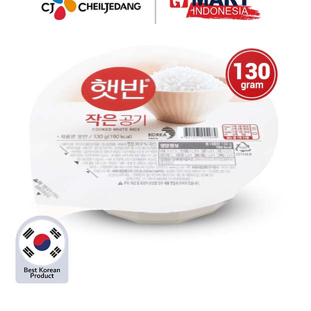 

XCYM8418 Dijamin Ori CJ Hetbahn Cooked White Rice - Nasi Putih Instan Korea 130g