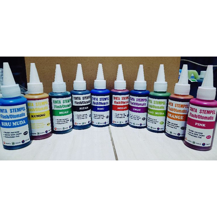 

Terlaris TINTA STEMPEL WARNA/FLASH 100ML ALL VARIANT WARNA BEST QUALITY