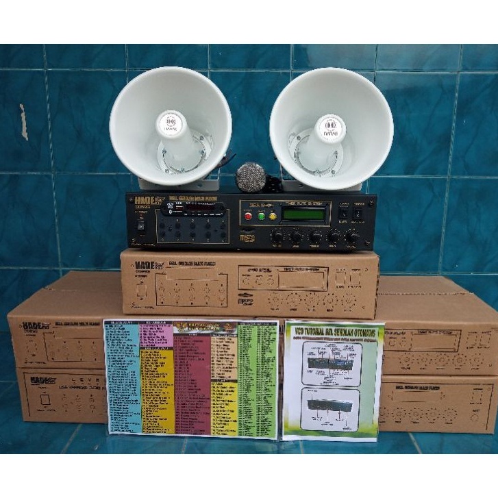 Bell Sekolah Mp3 Otomatis Lengkap Bunyi keras MIC 2 Horn Manual dan Otomatis