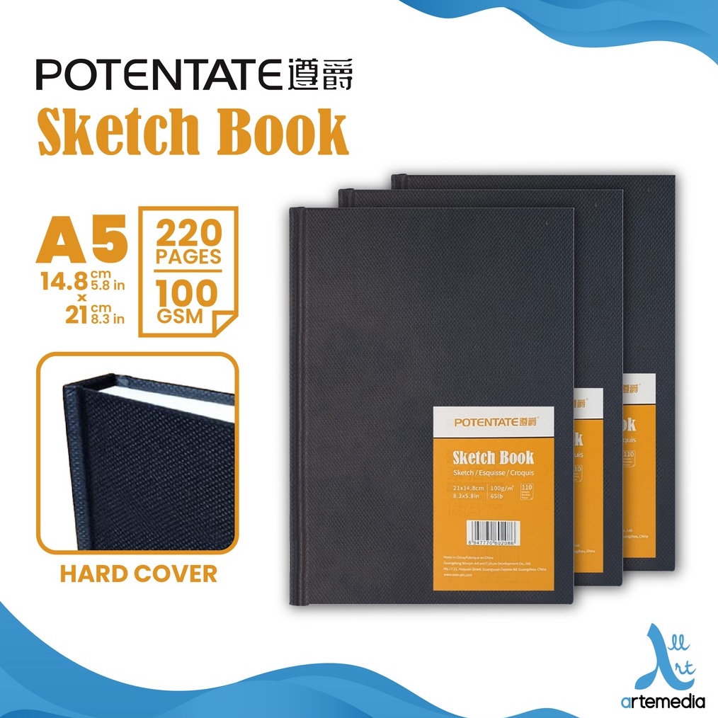 

12.12 SALE Buku Sketsa Potentate Hard Cover A5 Stitch Bound Sketchbook 