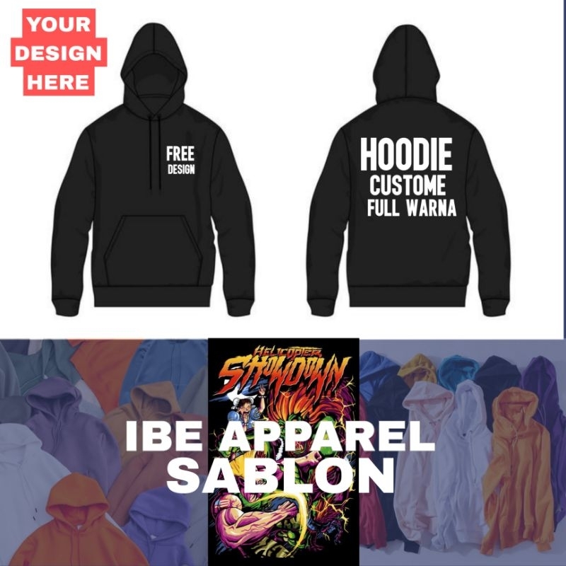 Hoodie custom sablon satuan