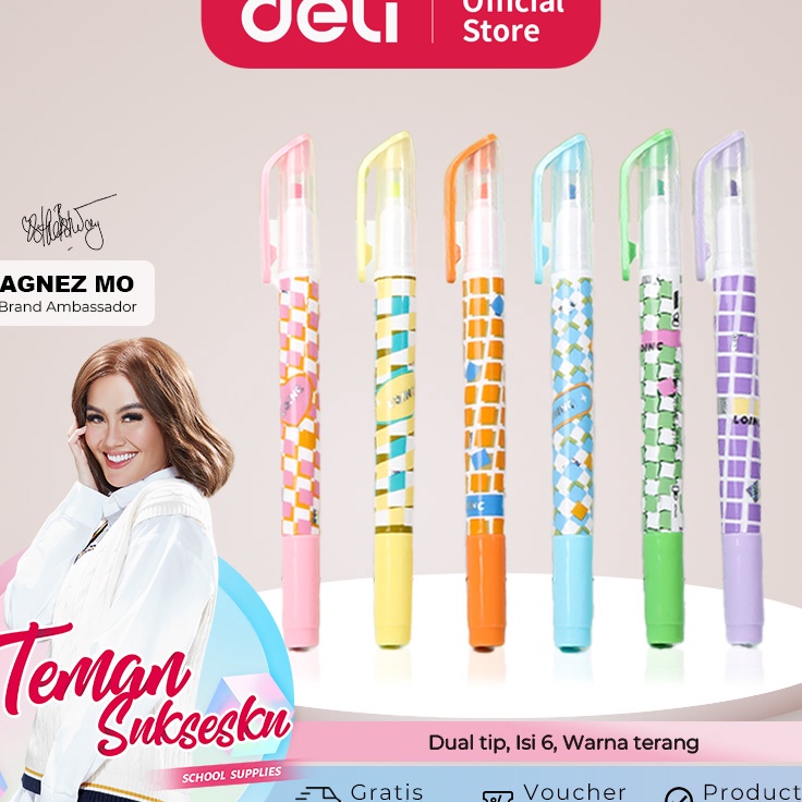 

Terlaris Deli Penanda / Highlighter Dual Tip Isi 6 S13X ↑❂❉