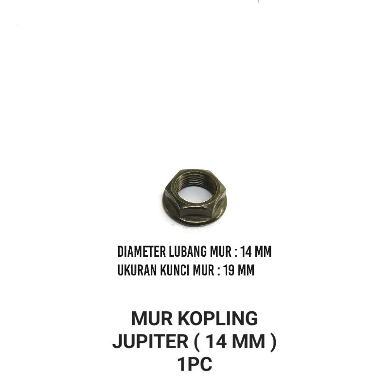 Mur Kopling Jupiter M10 (Harga Per 1 PCS) - Mor Mur Baut Baud Nut Hex Rumah Kampas Kopling Kopleng K