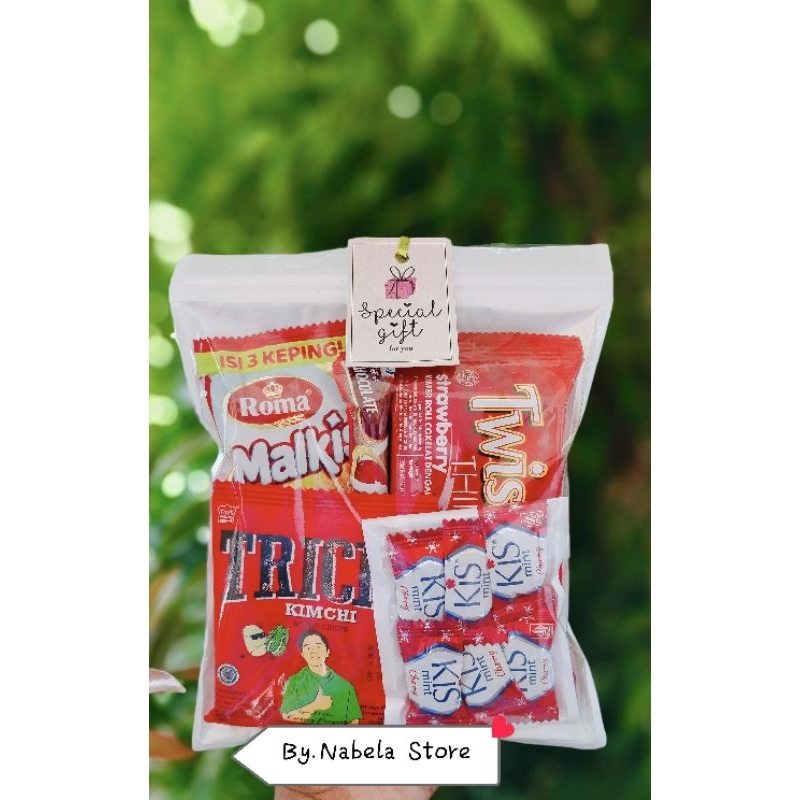 

Hampers Gift Snack mini Termurah Varian merah