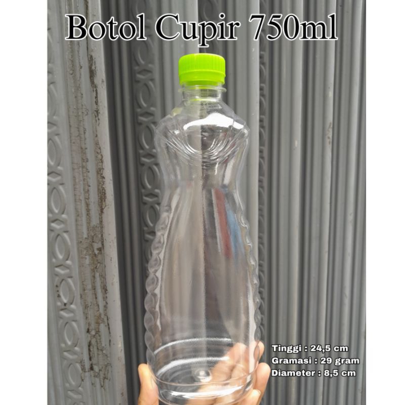 Botol Plastik Cupir 750ml Long Neck/ Botol Sunlight Kosong/ Botol Cuci Piring