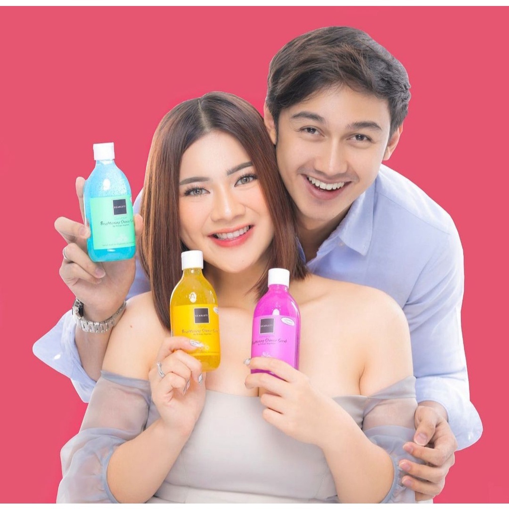 SCARLETT WHITENING Shower Scrub Series 300ml || Shower Scrub Jolly | Happy | Loving | Charming | Freshy | Pomegranate | Mango | Cucumber | Coffee || Scarlett Whitening by Felicya Angelista