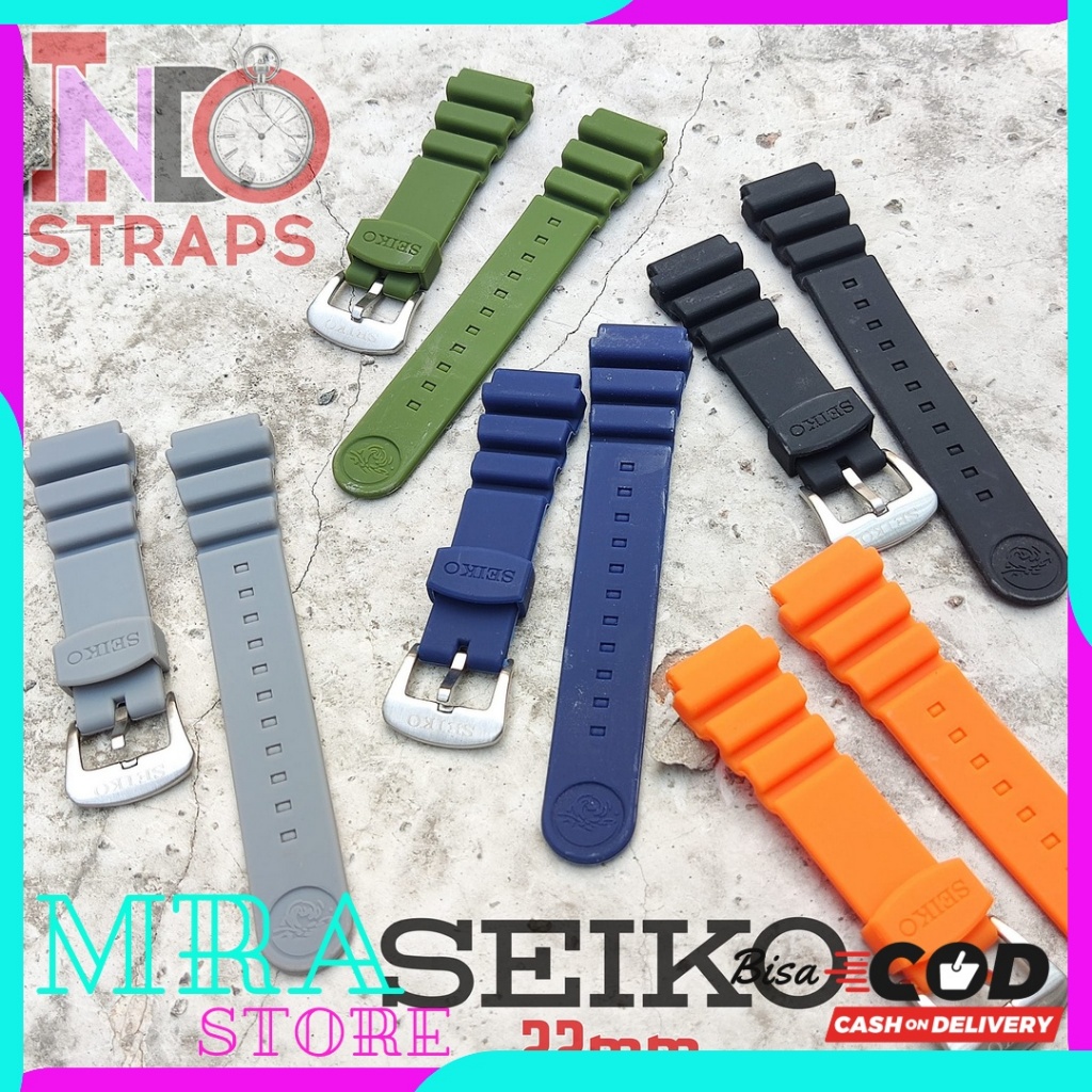 22mm seiko rubber silikon strap watch band Tali seiko 22mm diver karet