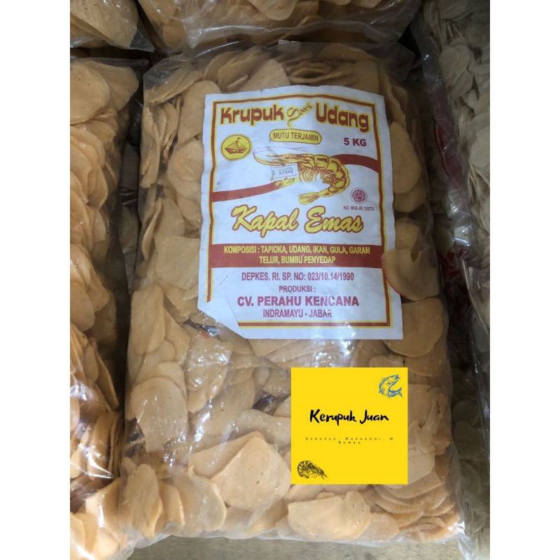 

Kerupuk Udang Cap Kapal Emas 5 KG / 1 Bal
