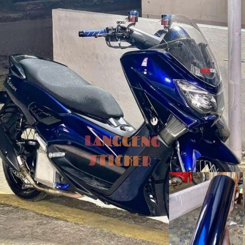 SKOTLET STIKER MOTOR HITAM LEMBAYUNG BIRU SKOTLET MOONLIGHT BLUE SCOTLITE BLACK MAGIC BLUE SKOTLET H