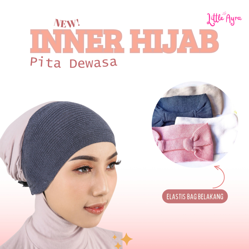 ❤️Littleayra❤️Ciput Rajut Pita Dewasa●Inner Rajut Pita.Inner Rajut Hijab●Inner Hijab Anti Pusing.Cip