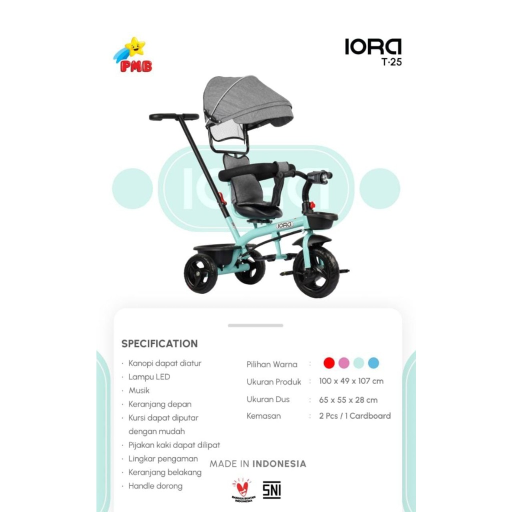 Sepeda Anak Roda 3 Pmb Iora T-25