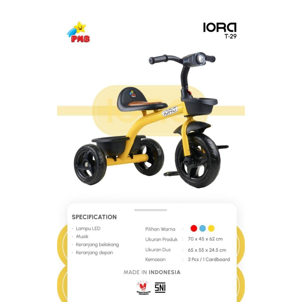 Sepeda Anak Roda 3 Pmb Iora T-29