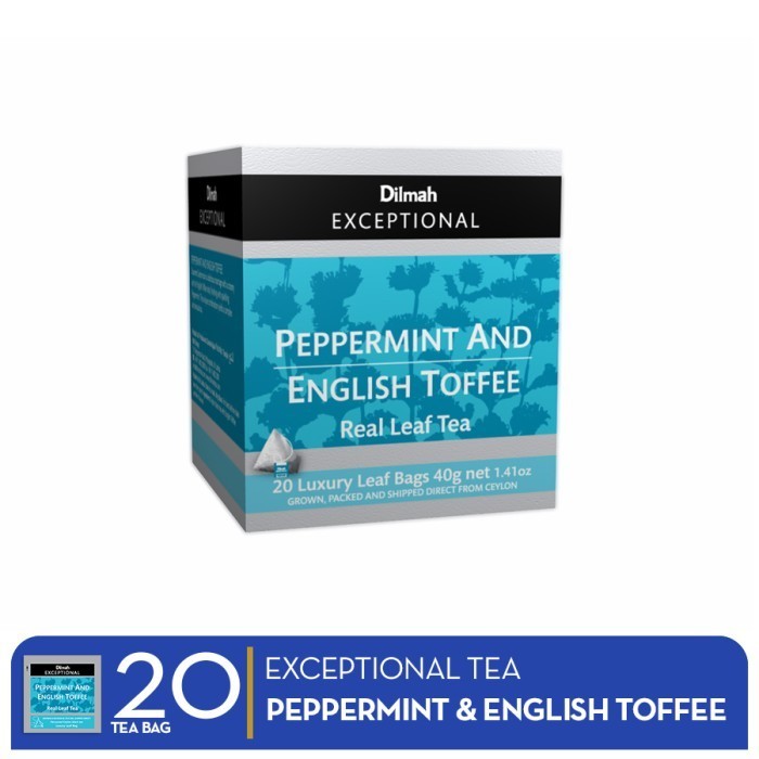 

TEH CELUP PREMIUM DILMAH Exceptional Peppermint & English Toffee Isi 20pcs Kemasan Leaf Tbag Original
