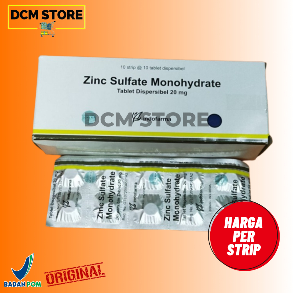 ZINC TABLET 20MG VITAMIN  DAYA TAHAN TUBUH