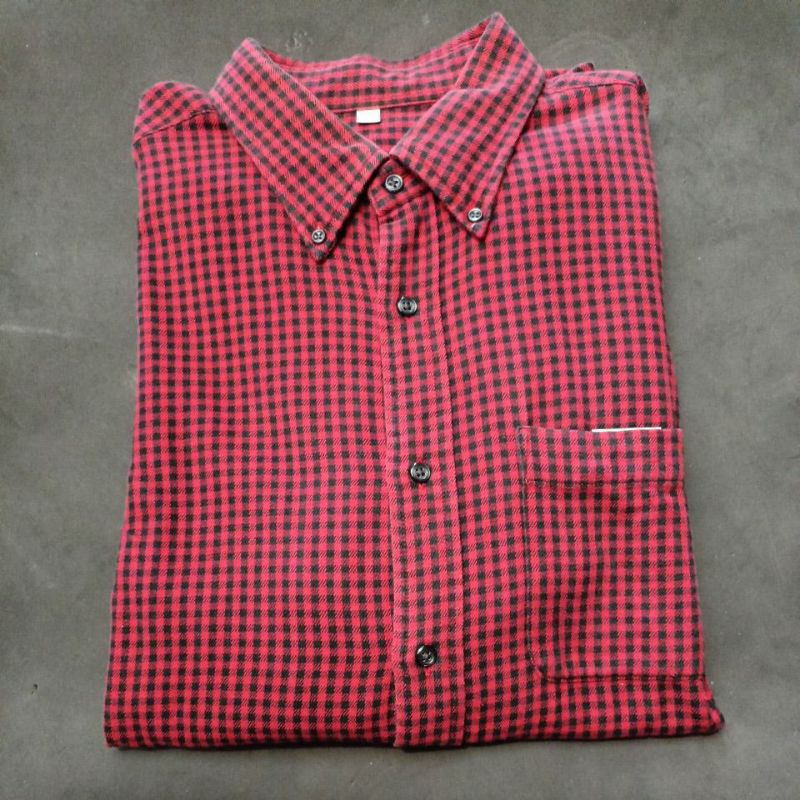 Kemeja Flanel Second Bekas Branded Pl Uniqlo Size Xl Code 90.1