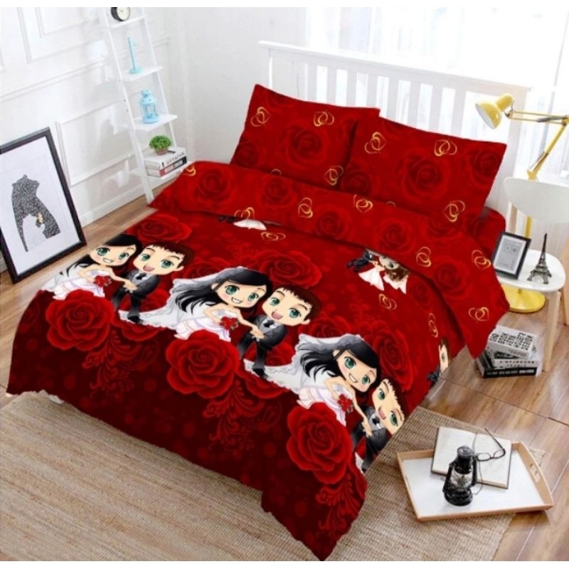 0VITO Bedcover + Sprei 160x200 motif Wedding