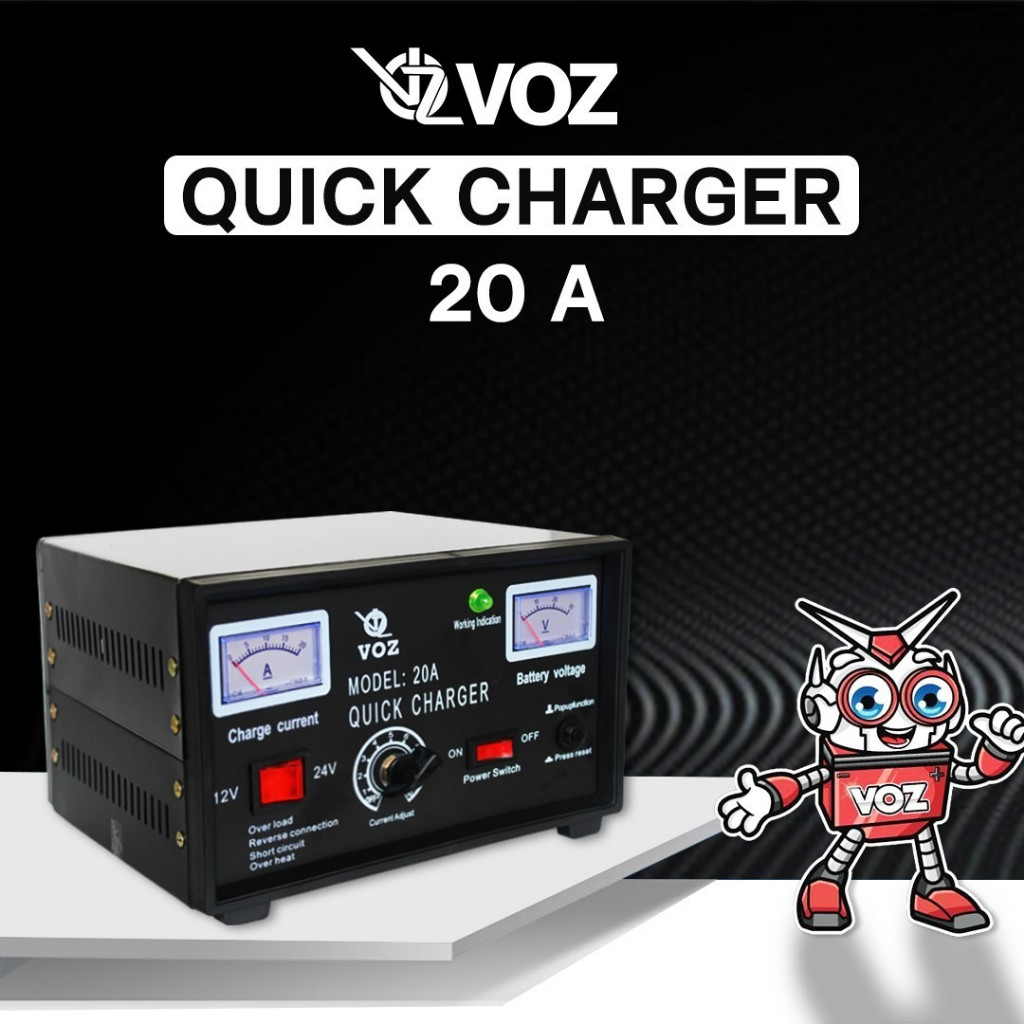 CHARGER BATERAI AKI - Voz Charger Aki 20A - CHARGER AKI KERING BATERAI Voz Charger Aki 20A - ORIGINA