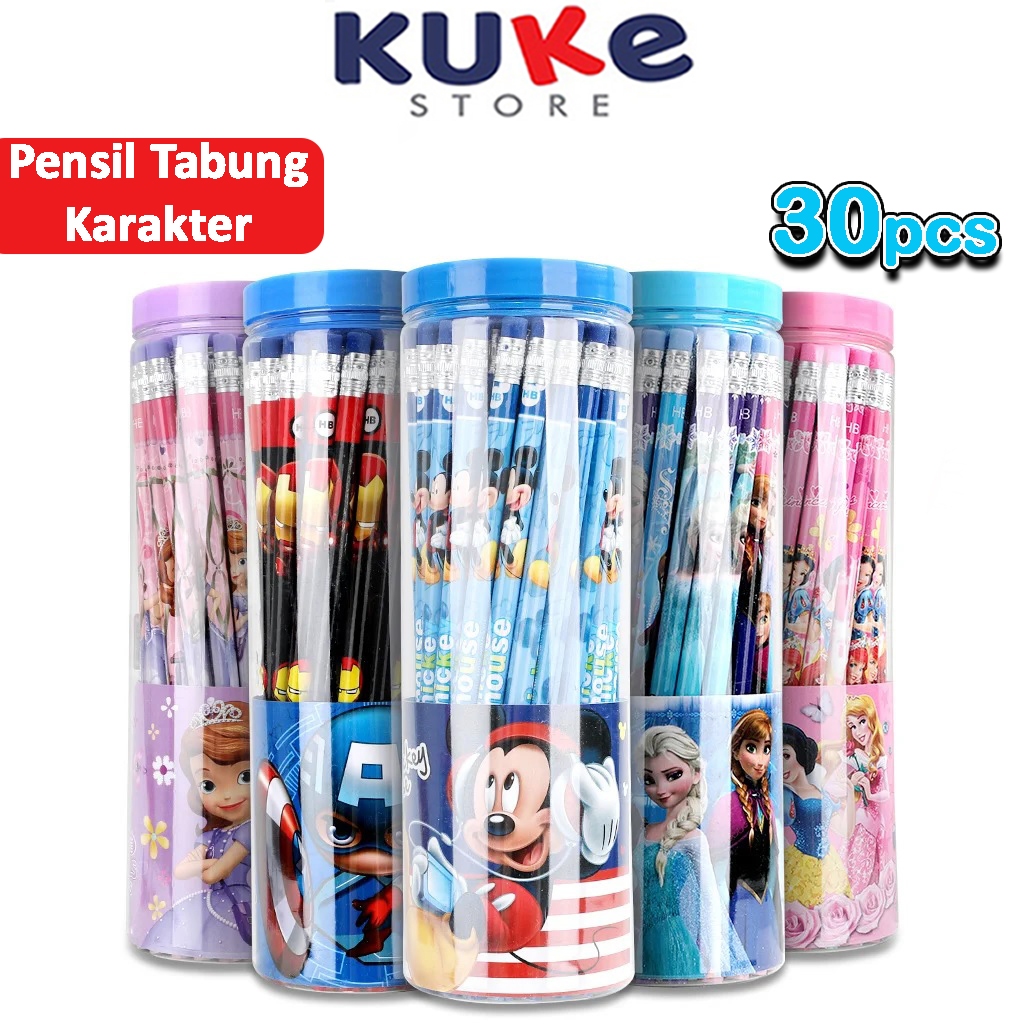 

KUKE Pensil Tabung Karakter 30pcs / Pensil HB Fancy Karakter Tabung isi 30 pcs / Set Pensil Karakter / Mini Stationery / Alat Tulis Sekolah / Paket Alat Tulis / Pensil