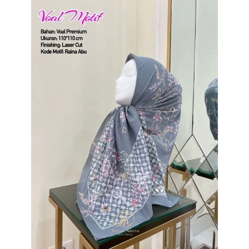 HIJAB SEGIEMPAT VOAL MOTIF REINA ABU