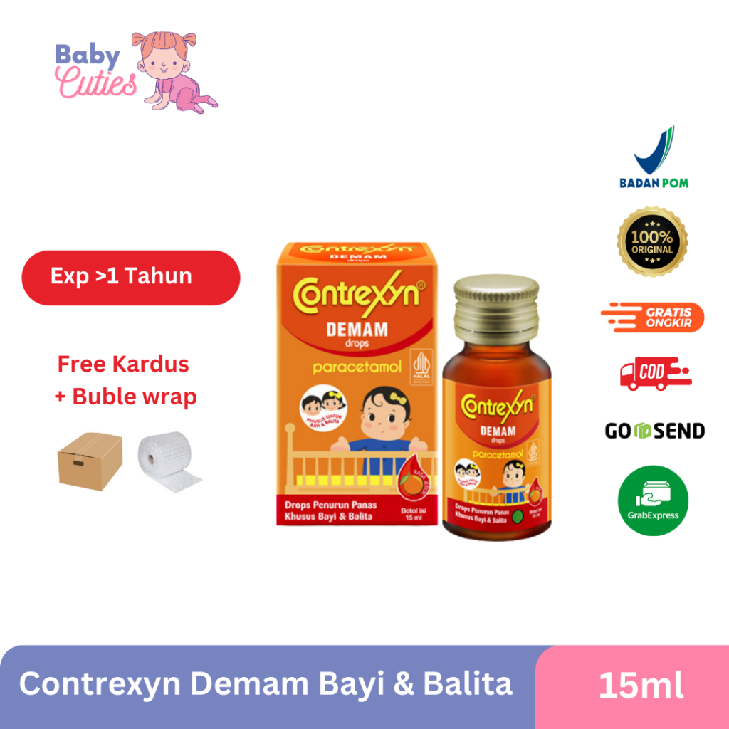 Contrexyn Demam Drops Paracetamol Bayi & Balita - Obat Paracetamol Bayi & Balita