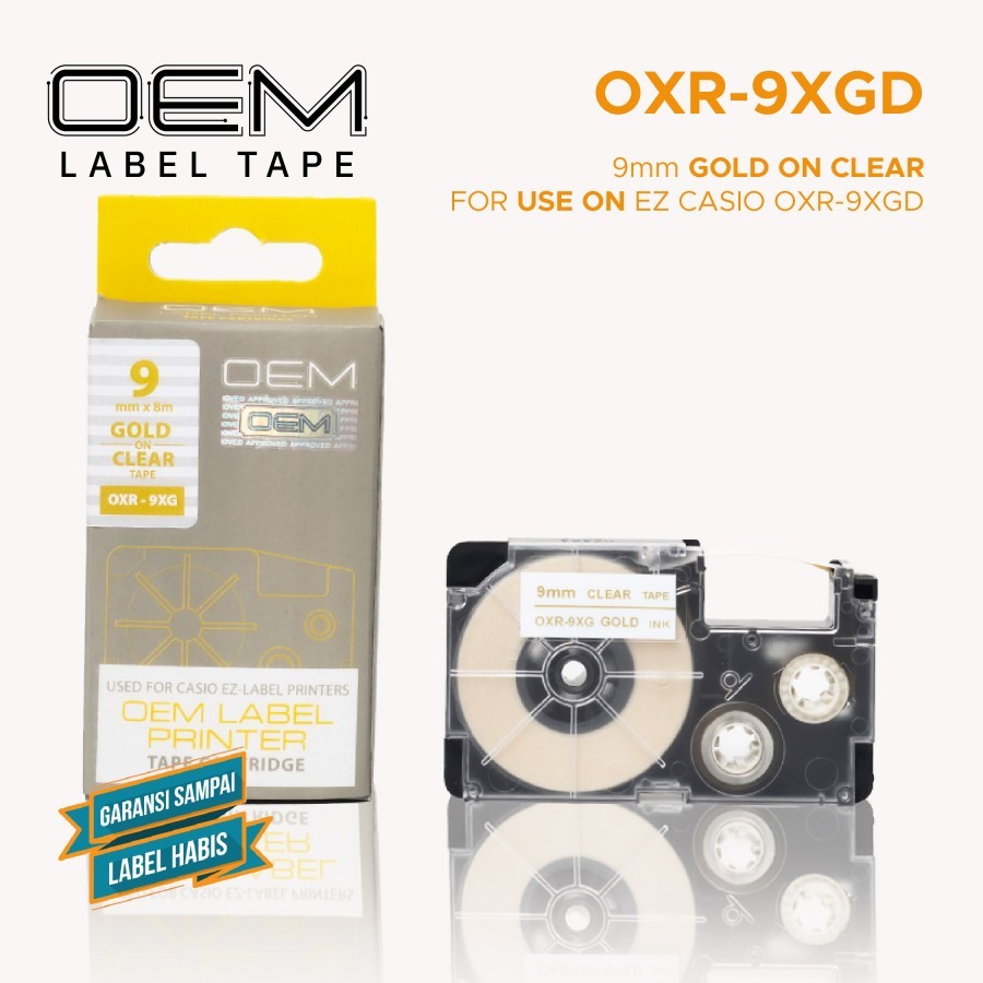 

OEM TAPE LABEL FOR EZ PRINTER GOLD ON CLEAR TEXT EMAS PADA LABEL CLEAR