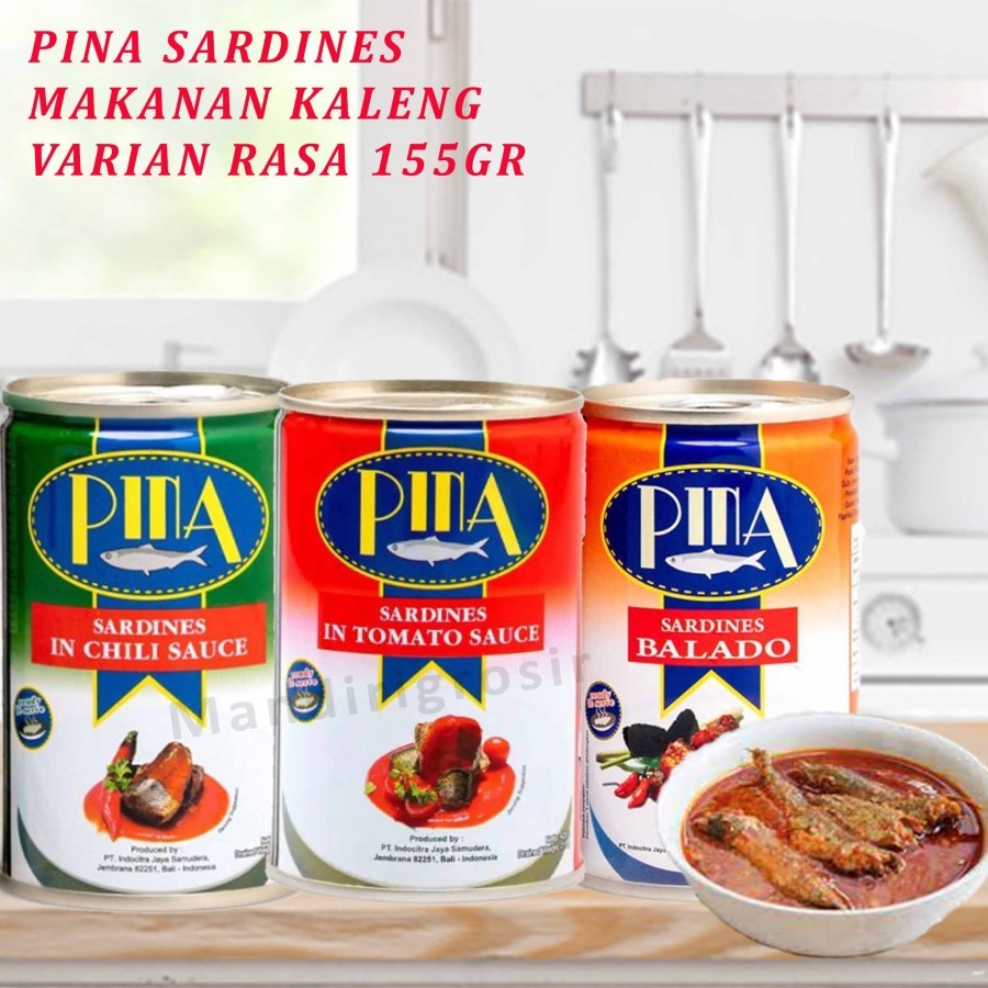 

Makanan Ikan Kaleng * Pina Sardines * Sarden Varian Rasa * 155gr