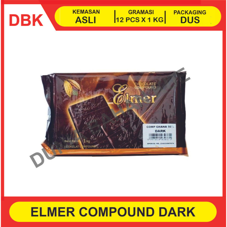 

ELMER COKLAT BATANG CHOCOLATE COMPOUND 1 KG CLASSIC DARK - 1 DUS 12 PCS