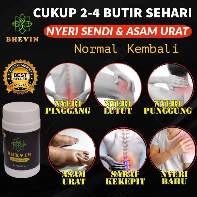 Bhevin Bio Energy 40 Pil Hitam Obati Sakit Tulang Ekor, Syaraf dan Maag Akut - Maag Kronis