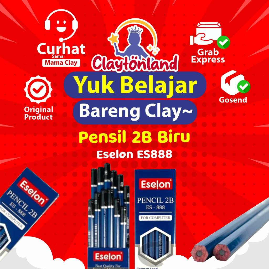 

Pensil 2B Biru Eselon ES888 / Pensil Kayu Murah (12pcs)