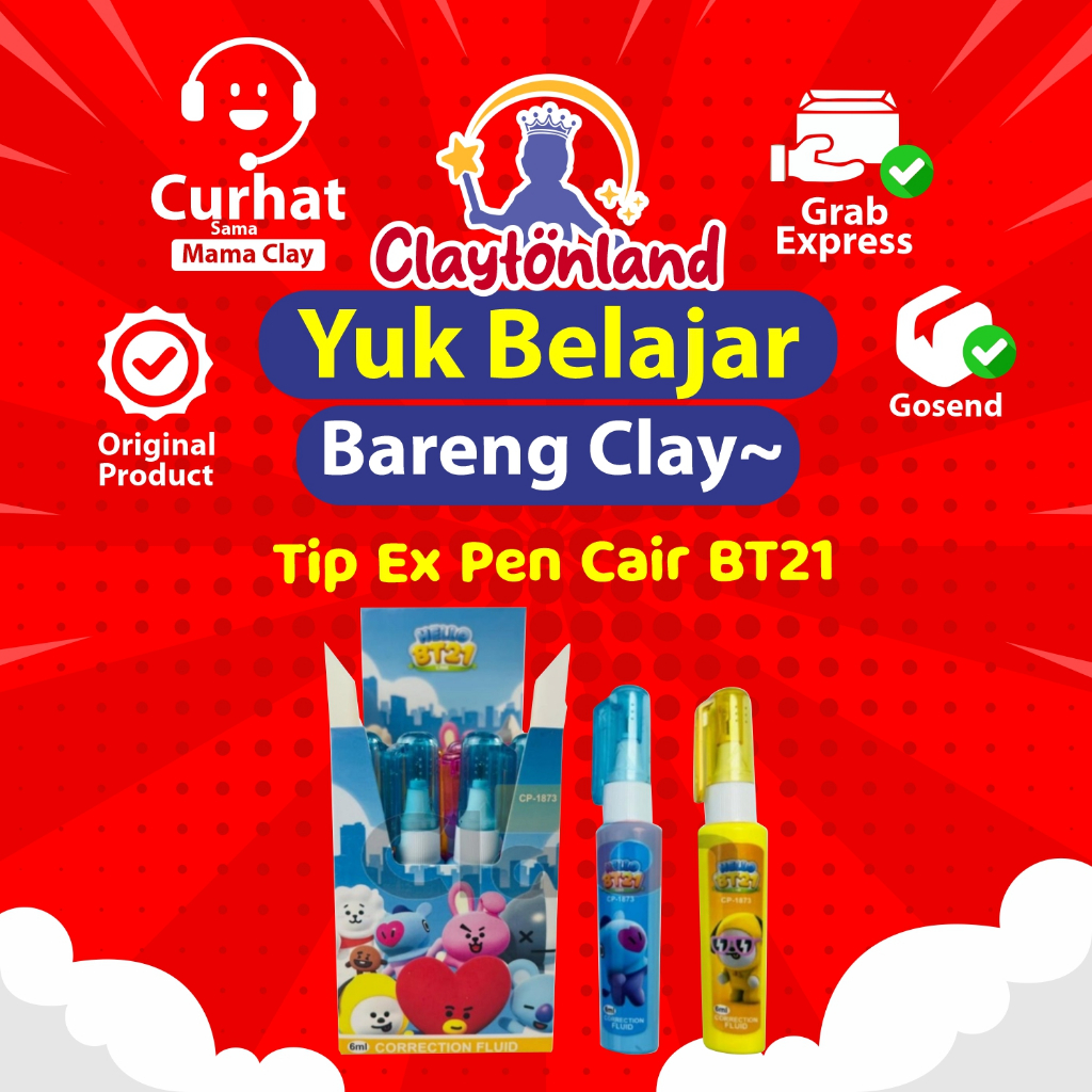 

Tip Ex / Correction Pen Fluid / Tip Ex Pen Cair BT21 / Tip Ex Korean Series