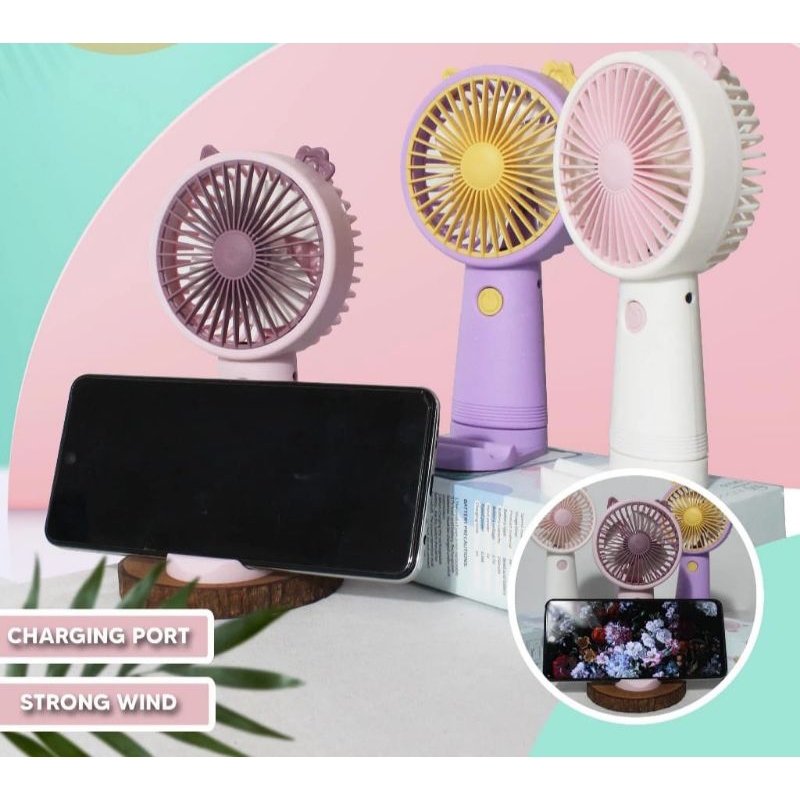 kipas genggam mini panda / kipas genggam batrei / kipas genggam karakter / kipas mini charger karakt