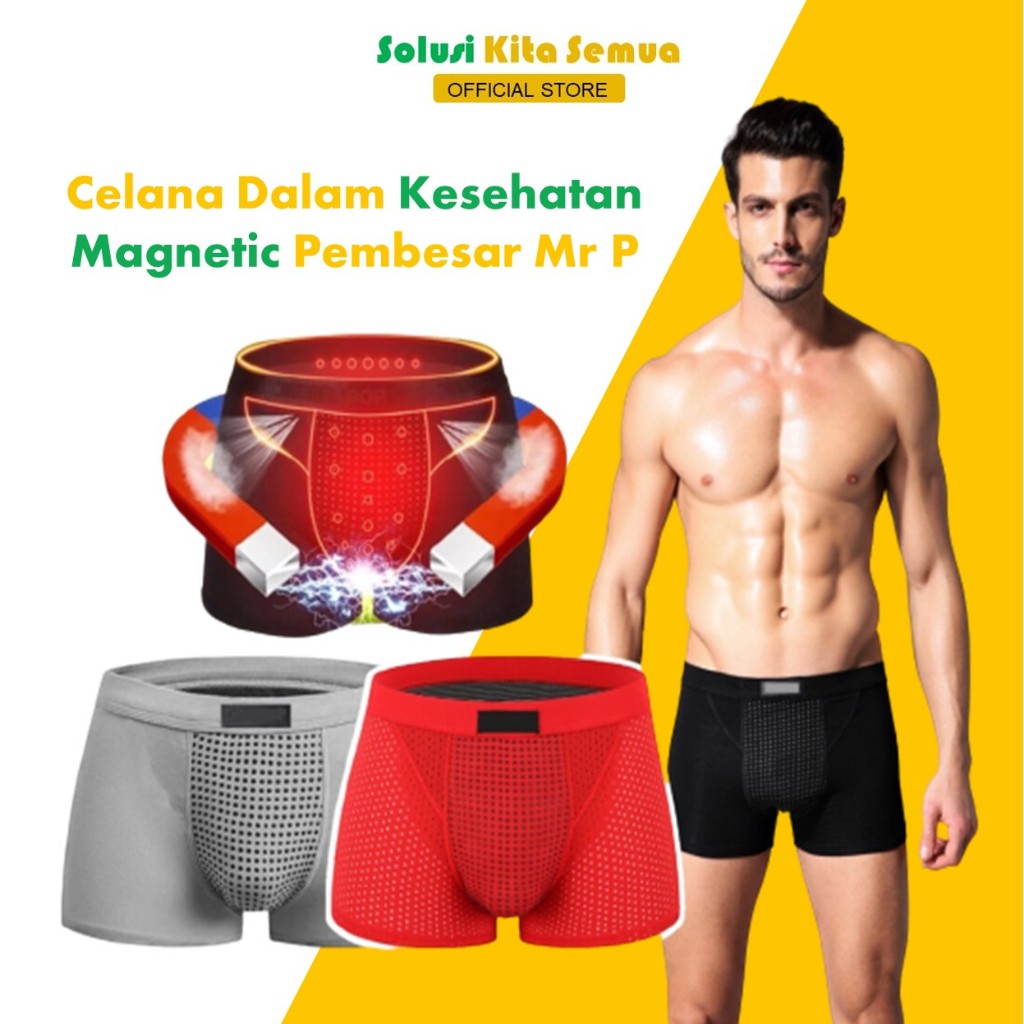 Celana Dalam Boxer Magnet Terapi Pembesar Mr P Kesehatan Pria Dewasa Vinkeain ORI Terbukti Ampuh