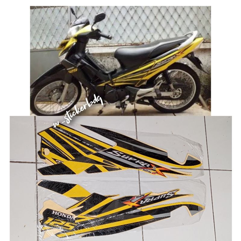 Striping Stiker Honda Supra X 125 D 2008 2009 Kuning